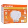 6 Watt Dimmable Medium Base LED G25 Bulb-2/Pack
