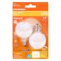 4.5 Watt Dimmable Candelabra Base LED G16.5 Bulb-2/Pack