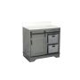 36" Grey Vanity With Sliding Door