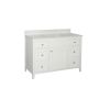 48" White Vanity With Carra Cultered Marble Top