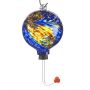 Glass Orb Hummingbird Feeder with Blue and Purple Marble De