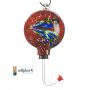 Glass Orb Hummingbird Feeder with Bird Feather Design