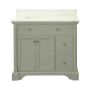Meuble-lavabo peint en gris de 36 po