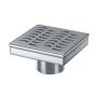 Drain de douche 4 po x 4 po, grille ondulée acier inoxydable