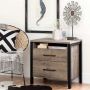 Munich 2-Drawer Nightstand Weathered Oak And Matte Black