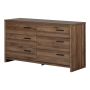 Tao 6-Drawer Double Dresser Natural Walnut