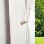 Antique Pewter Ball End Window Curtain Holdback Set