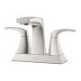 Robinet de lavabo 2 poignées Karci, nickel brossé