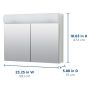 23.25" x 18.63" Lighted Frameless Medicine Cabinet