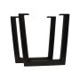 15" High Black Steel V Furniture Leg Pair