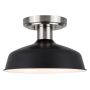 Bello 10" Black And Brushed Nickel Semi Flushmount