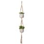 Macrame Pot Holder Double Square Knot Natural 120cm