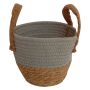 10" Basket Planter With Grey Rope