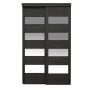 36" x 80" 4-lite Black Wood Grain Mirror Closet Door
