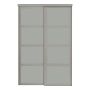 36" x 80" Fusion Plus White Wood Grain/White Glass Closet Do