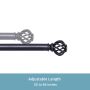 1" 30-84" Cage Black Adjustable Curtain Rod