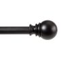1" 30-84" Layla Matte Black Adjustable Curtain Rod