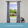 1" 30-84" Layla Matte Black Adjustable Curtain Rod