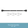 1" 30-84" Layla Matte Black Adjustable Curtain Rod