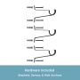 1" 30-84" Layla Matte Black Adjustable Curtain Rod