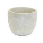 6.75" Leaf Embossed White Concrete Pot