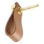 Handmade Knob-Camel/Faux Leather/Metal