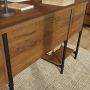 Iron City 2 Pedestal Desk Checked Oak