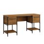 Iron City 2 Pedestal Desk Checked Oak