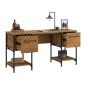 Iron City 2 Pedestal Desk Checked Oak