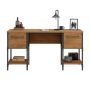 Iron City 2 Pedestal Desk Checked Oak