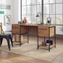 Iron City 2 Pedestal Desk Checked Oak