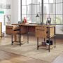 Iron City 2 Pedestal Desk Checked Oak