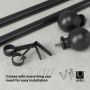 Bolas 1" Curtain Rod 72"-144"-Matte Black