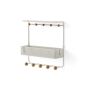 Estique Shelf With Hooks-White/Natural