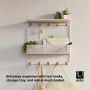 Estique Shelf With Hooks-White/Natural