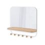 Estique Mirror With Hooks-White/Natural