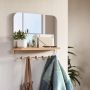 Estique Mirror With Hooks-White/Natural