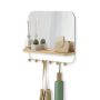 Estique Mirror With Hooks-White/Natural