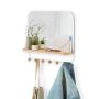 Estique Mirror With Hooks-White/Natural