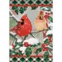 Cardinals In Holly Large Flag