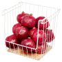 Wire & Paulownia Wood Open Front Bin-12 x 12 x 12
