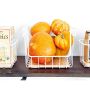 Wire & Paulownia Wood Open Front Bin-10 x 10 x 8