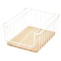 Wire & Paulownia Wood Open Front Bin-10 x 14 x 6