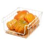 Wire & Paulownia Wood Open Front Bin-10 x 14 x 6