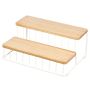 Wire & Paulownia Wood 2-Tier Can Organizer