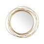Miroir rond à cadre avec fils métalliques 27,5 po, doré