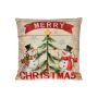 16" LED Merry Xmas Snowman Pillow