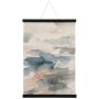16" x 24" Abstract Grey And Blue Wall Art