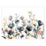 32" x 24" Blue And Beige Floral Canvas Art