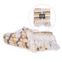 48" x 68" Brown And Yellow Textured Throw